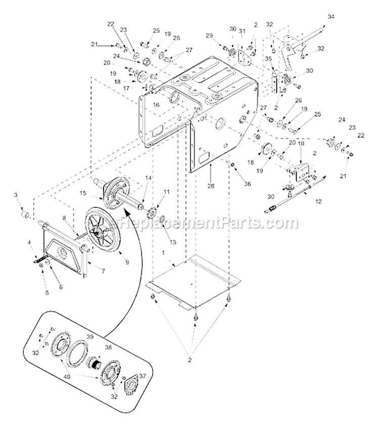 Page B Diagram and Parts List for 31AE763G401 2002 Yard Man Snow Blower